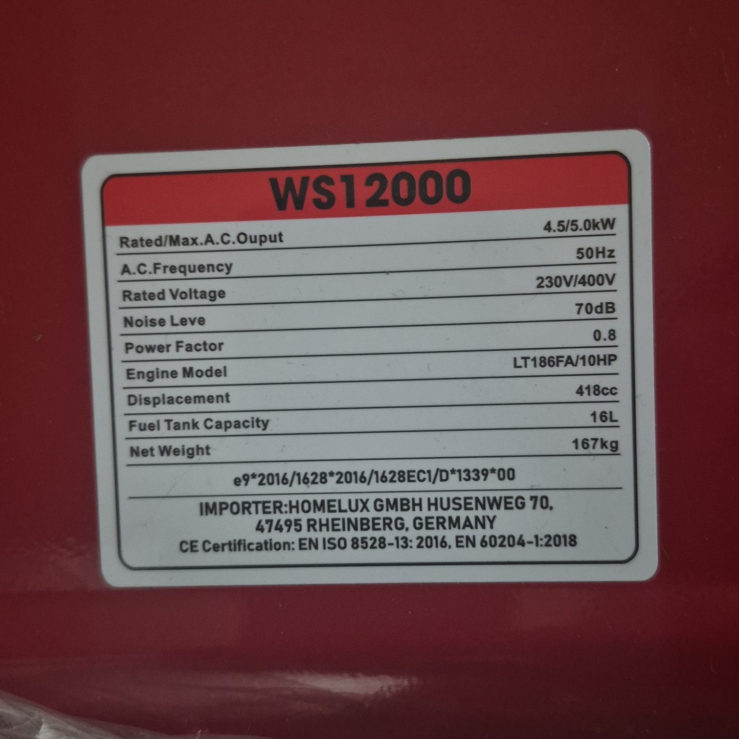 Walter  WS12000 Power generator