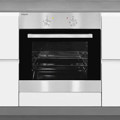 Stainless steel built-in oven in a kitchen setting