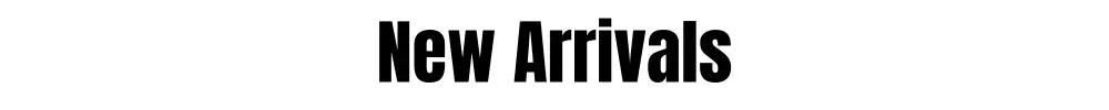 Text 'New Arrivals' in black on a white background