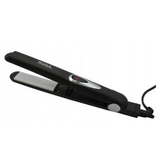 Black hair straightener with 'RUGA' branding on a white background