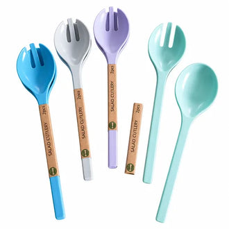 melamine salad serving spoon and fork set, 2-piece dishwasher-safe salad cutlery for wholesale kitchenware and tableware stock