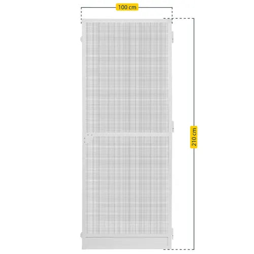 White insect screen door with dimensions indicated on a white background