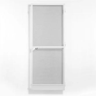 White screen door on a white background