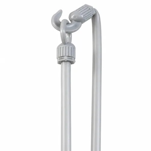 gray plastic  rod with adjustable bracket  for hanging solar garden light on a white background