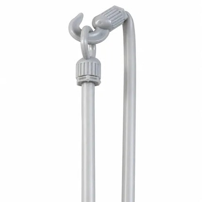 gray plastic  rod with adjustable bracket  for hanging solar garden light on a white background