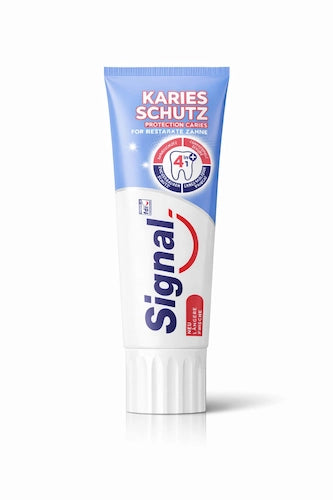 Signal toothpaste tube on a white background