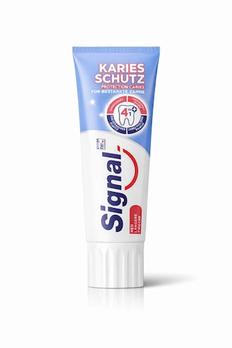 Signal toothpaste tube on a white background